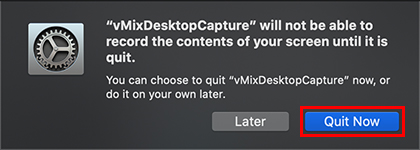 【桌面捕捉】允许苹果Mac的vMix Desktop Capture权限访问电脑的屏幕